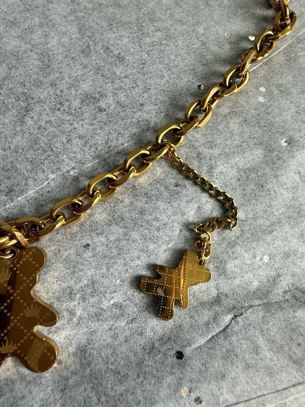 18k gold plated Teddy Pendant Chain Necklace - Women Jewelry